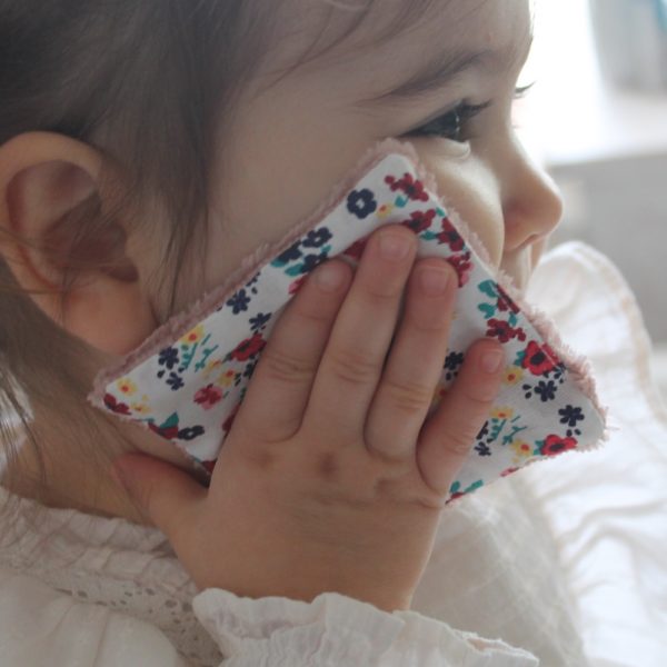 lingette visage -bebe-enfant-coton biologique-bambou-fleur