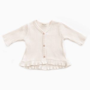 Saison des Abeilles Vetements enfants Habillement bebe coton biologique - bebe - enfant - fille - gilet a volants ecru