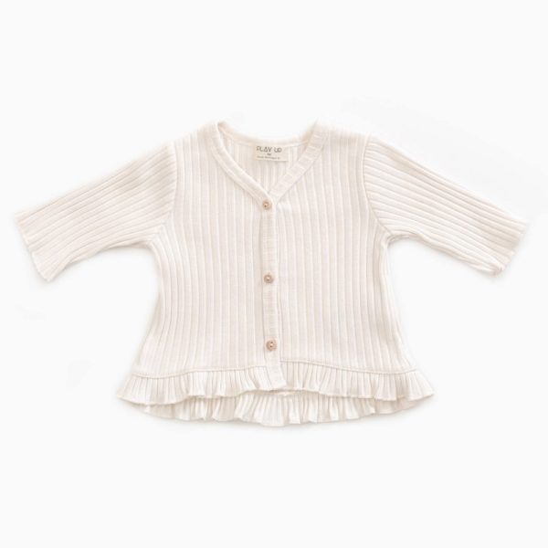 Saison des Abeilles Vetements enfants Habillement bebe coton biologique - bebe - enfant - fille - gilet a volants ecru