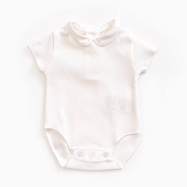 Saison des Abeilles Vetements enfants Habillement bebe coton biologique - fille - Body blanc col claudine