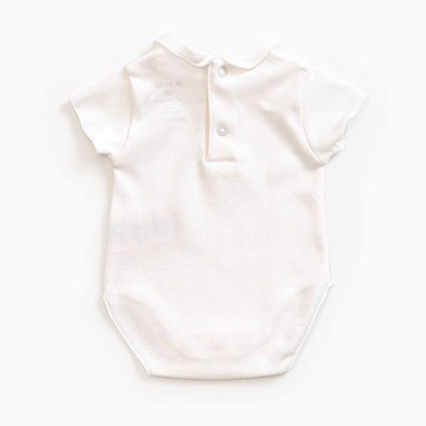 Saison des Abeilles Vetements enfants Habillement bebe coton biologique - fille - Body blanc col claudine