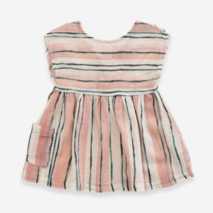 Saison des Abeilles Vetements enfants Habillement bebe coton biologique - fille - bebe -robe a rayures rose