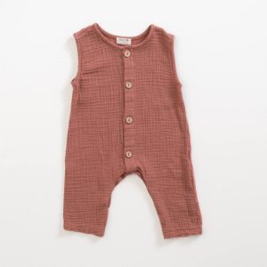 Saison des Abeilles Vetements enfants Habillement bebe coton biologique - fille - combinaison sans manches rouille