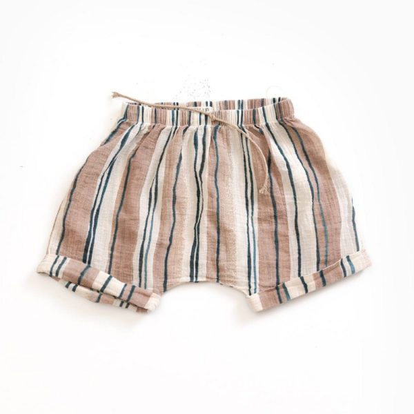 Saison des Abeilles Vetements enfants Habillement bebe coton biologique - garcon -short a rayures