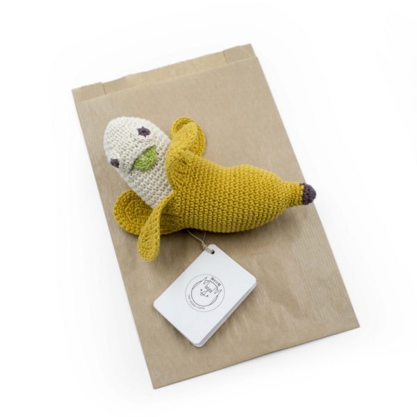 Saison des abeilles Jouet Peluche coton bio bebe enfant fruit banane