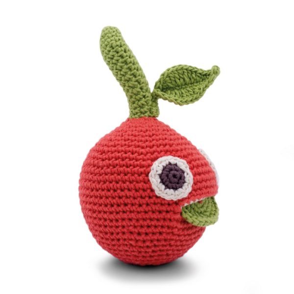 Saison des abeilles Jouet Peluche coton bio bebe enfant hochet grelot fruit clementine