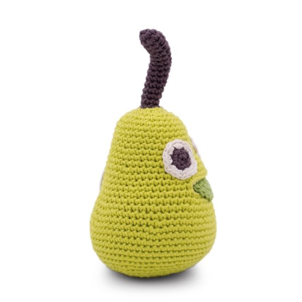 Saison des abeilles Jouet Peluche coton bio bebe enfant hochet grelot fruit poire