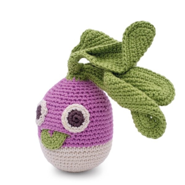 Saison des abeilles Jouet Peluche coton bio bebe enfant hochet grelot legume navet