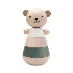 Saison-des-abeilles-Jouet-ecologique-en-bois-bebe-enfant-ours-empilable-vert-