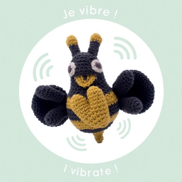 Saison des abeilles Jouet vibrant Peluche coton bio bebe enfant abeille