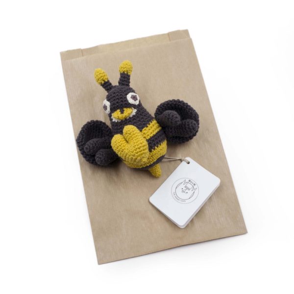 Saison des abeilles Jouet vibrant Peluche coton bio bebe enfant abeille