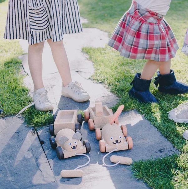 Saison des abeilles Jouets en bois liege Elou cork chariot souris