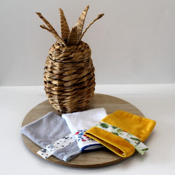 saison des abeilles-gants de toilettes-zero dechet-ecoresponsable coton bio bambou